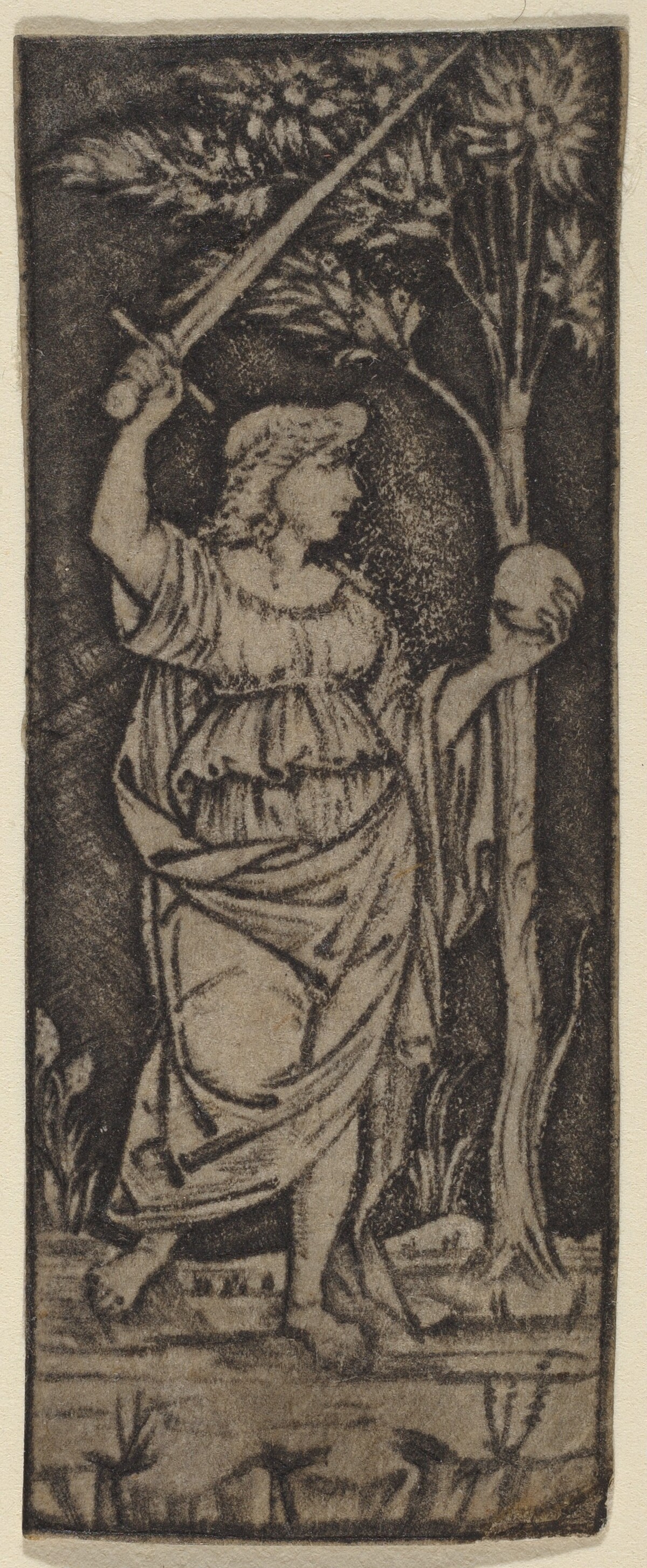 Allegorical Figure: Woman with Sword and Sphere by Francesco Francia or Peregrino da Cesena