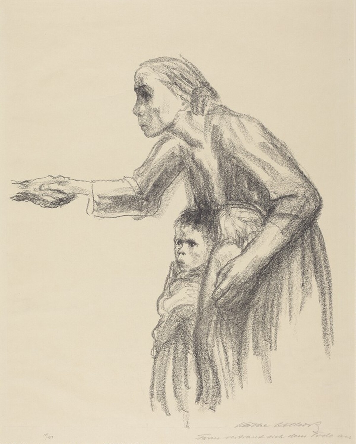 Woman Entrusting Herself to Death (Frau vertraut sich dem Tode an) by Käthe Kollwitz