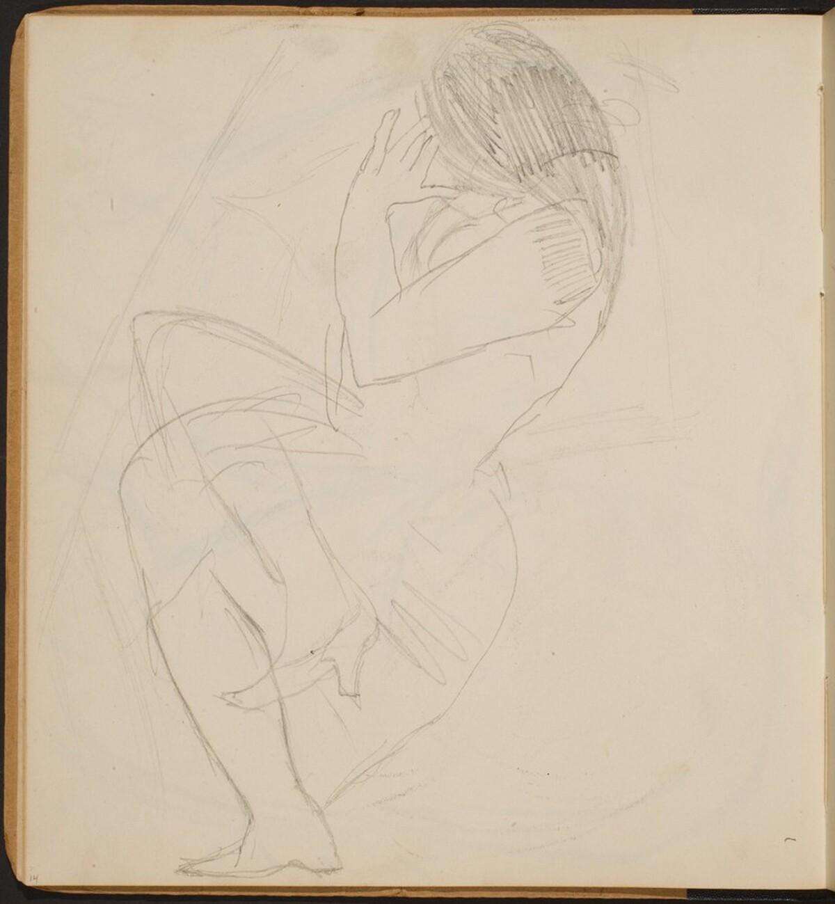 Liegende Frau mit verborgenem Gesicht  (Reclining Woman Hiding Her Face) [p. 14] by Max Beckmann