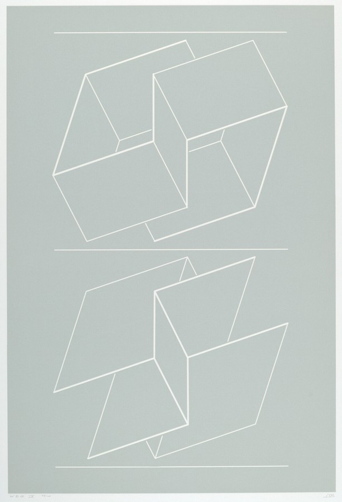 WEG X from White Embossings on Gray by Josef Albers