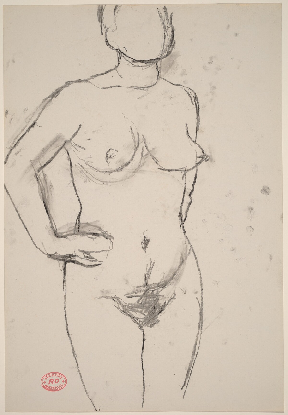 Untitled [standing female nude with hands on hips] by Richard Diebenkorn