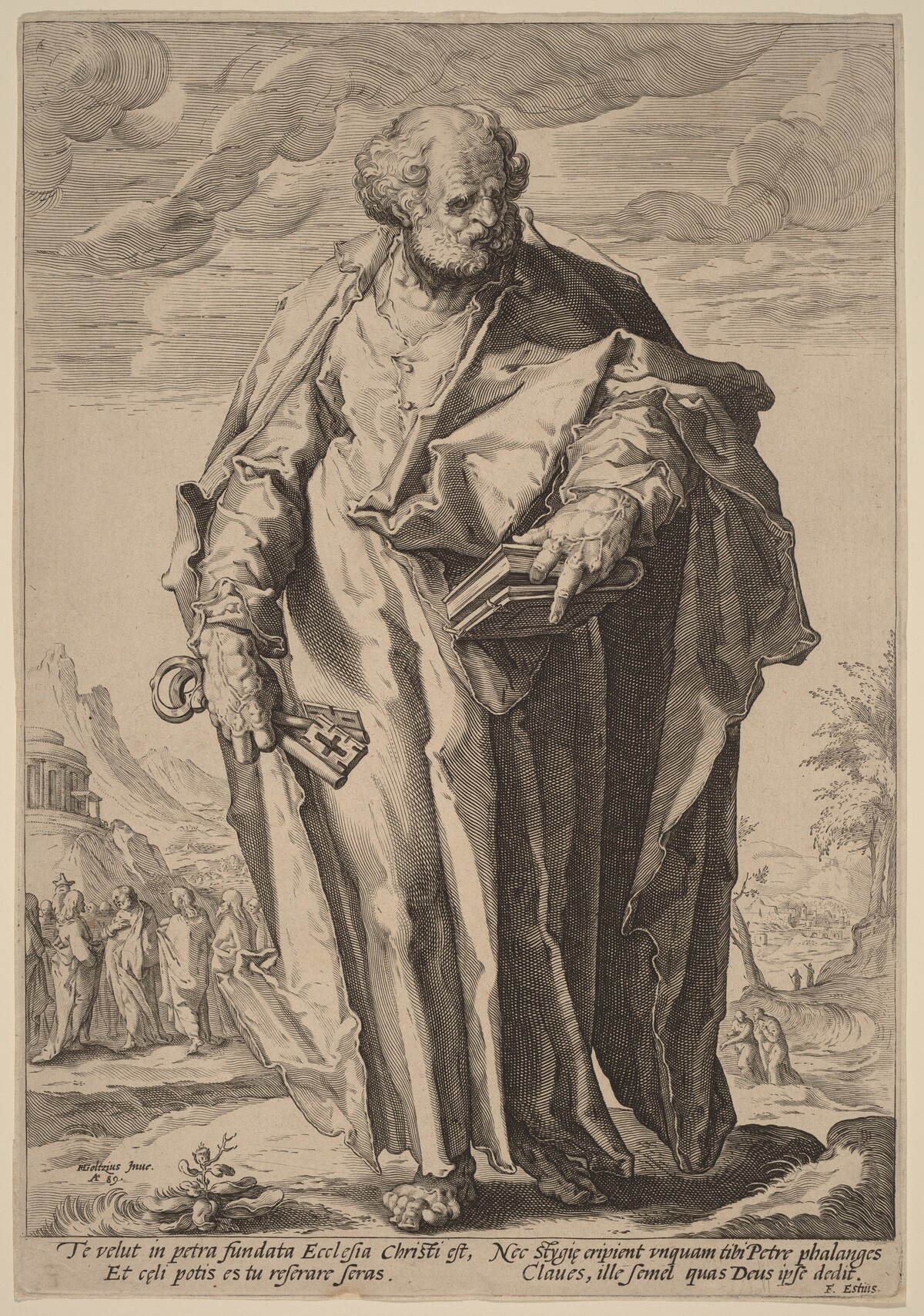 Saint Peter by possibly by Jacques de Gheyn II, after Hendrik Goltzius