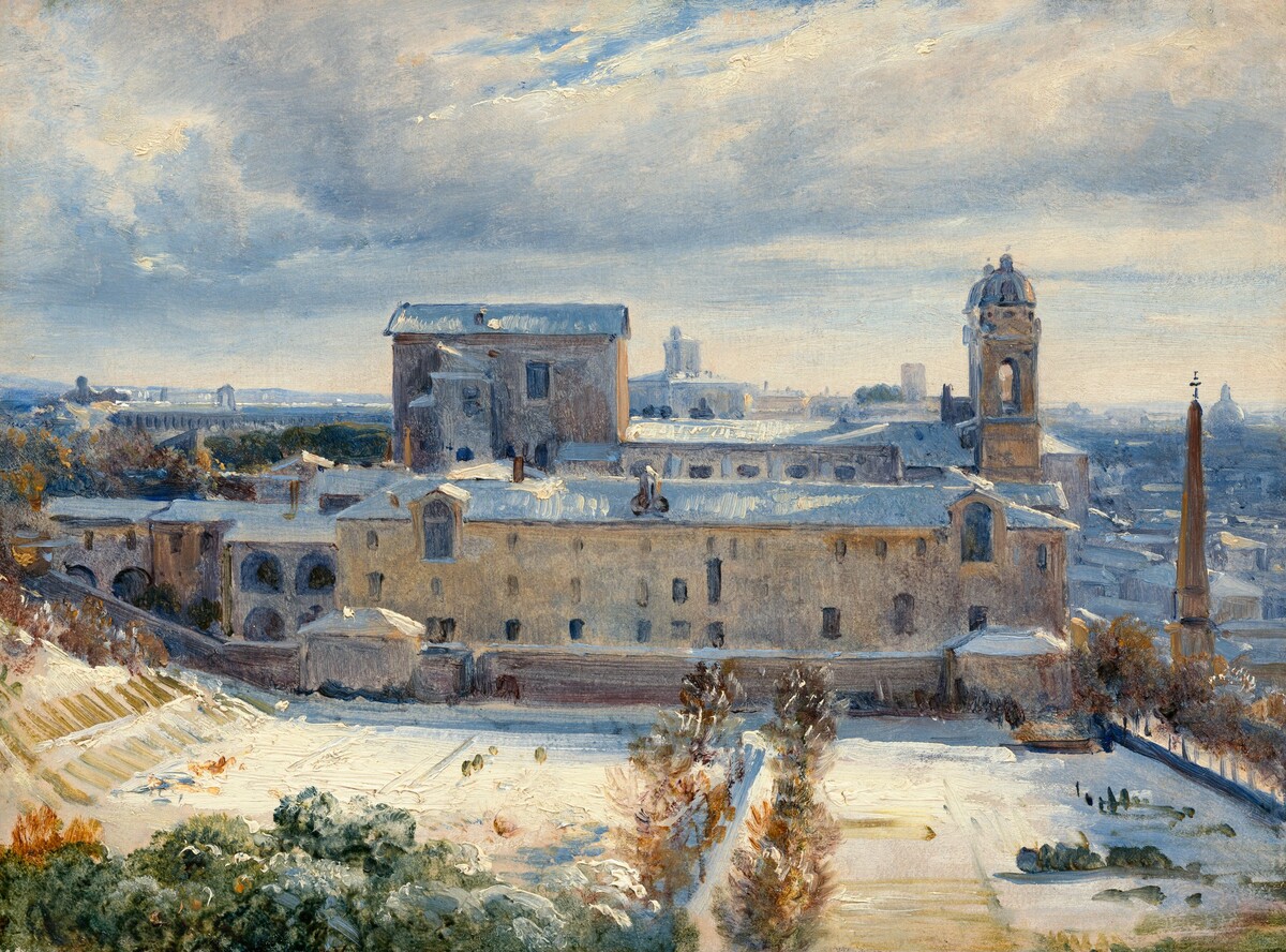 Santa Trinità dei Monti in the Snow by André Giroux