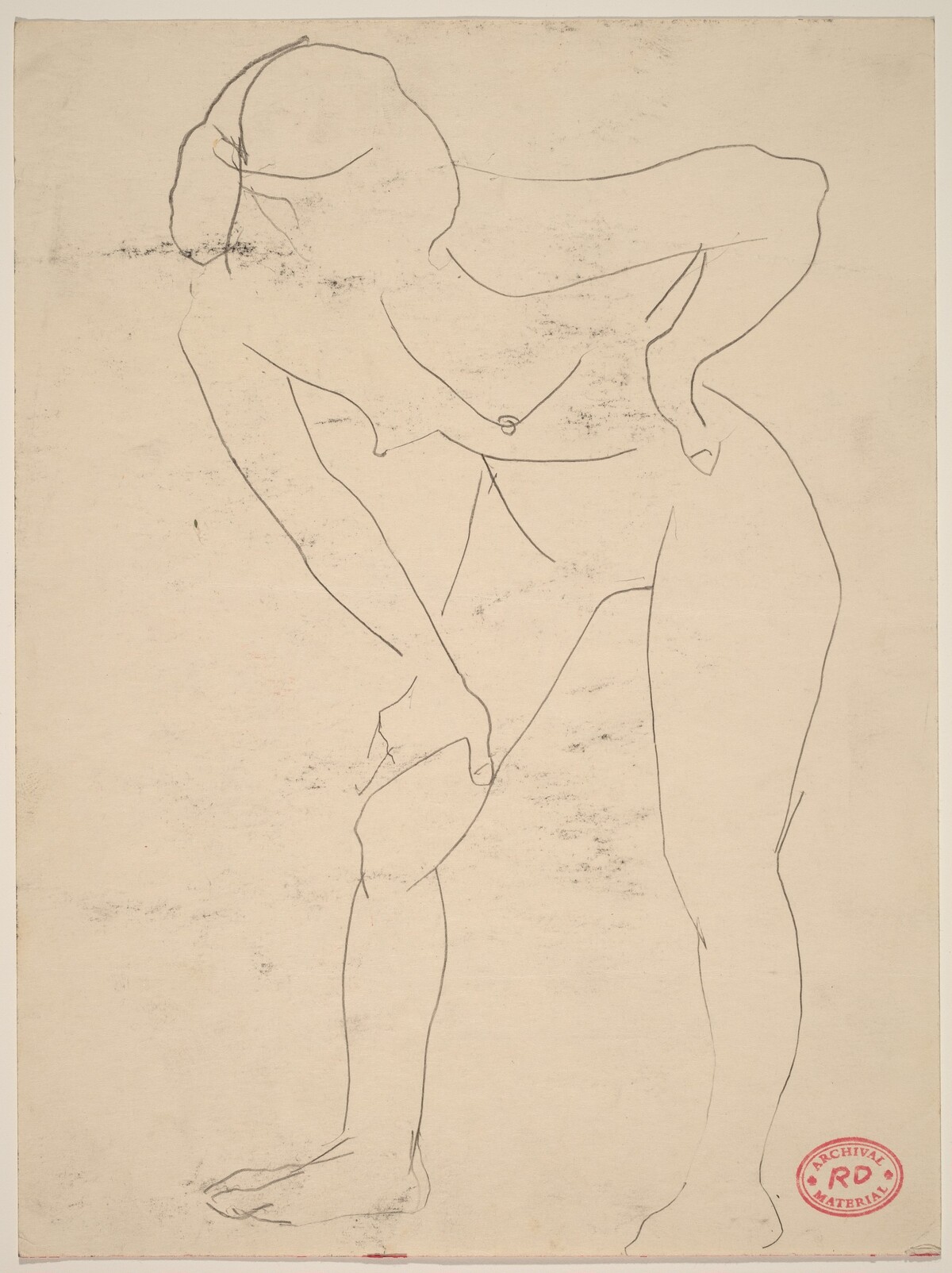 Untitled [standing female nude bending forward] by Richard Diebenkorn