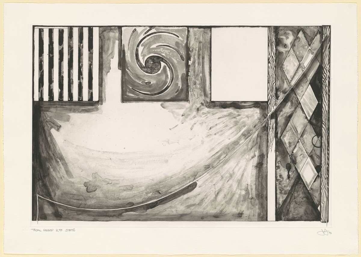 Untitled (Embassies) [trial proof of 2nd state] by Jasper Johns