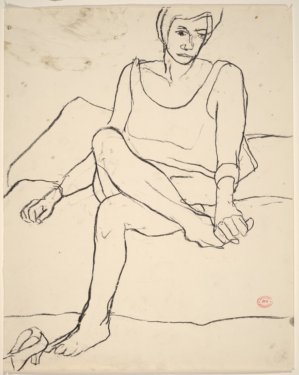 Untitled [seated woman holding her foot] by Richard Diebenkorn