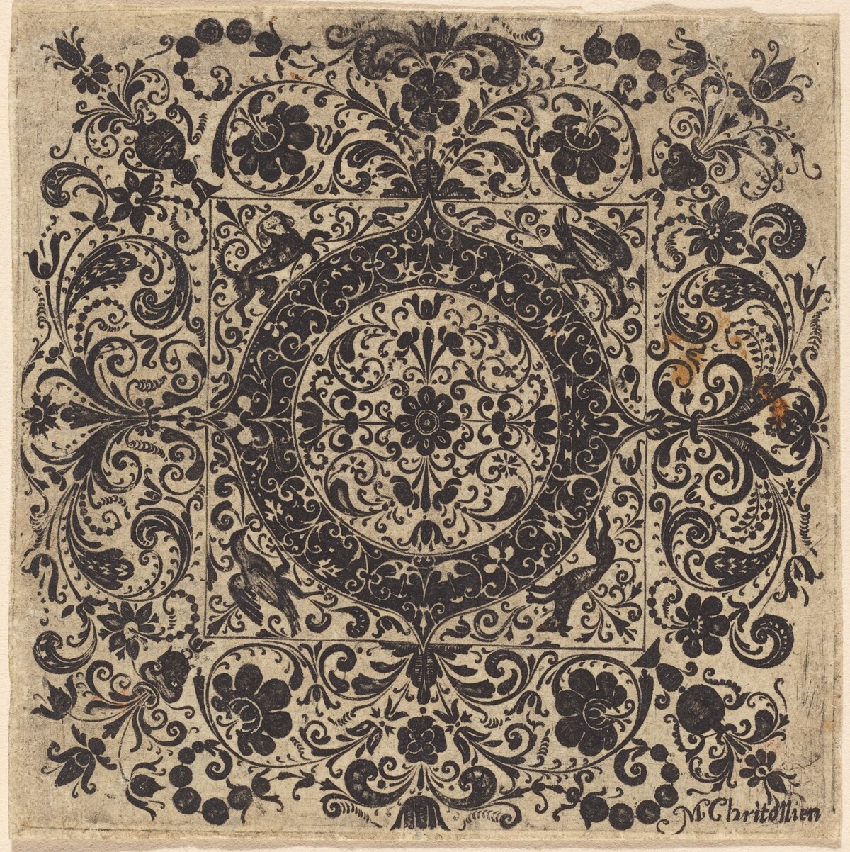 Goldsmith's Ornament in Square by M. Christollien