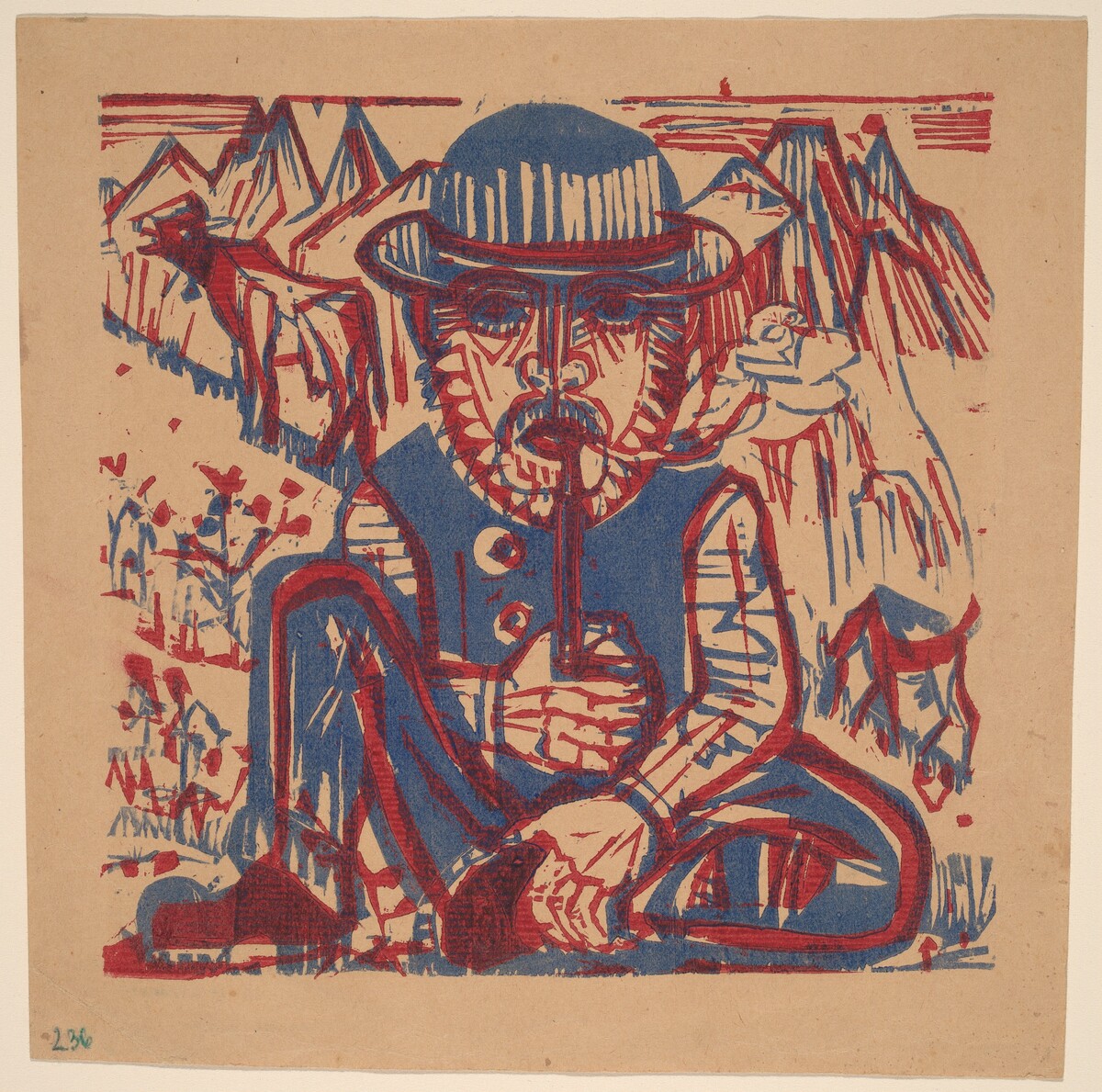 Smoking Peasant by Ernst Ludwig Kirchner