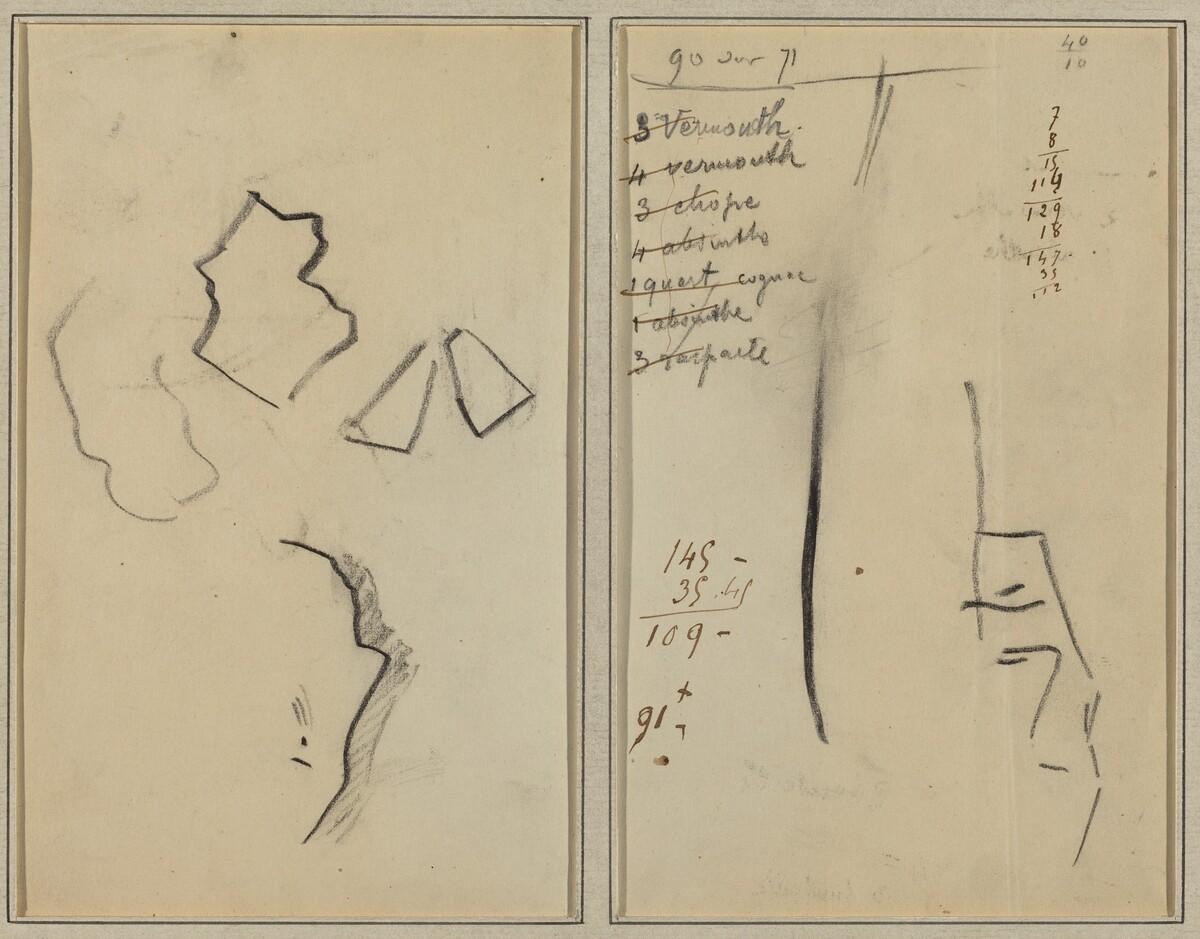 A Profile and Four Shapes; Sketch of a Man's Head [recto] by Paul Gauguin
