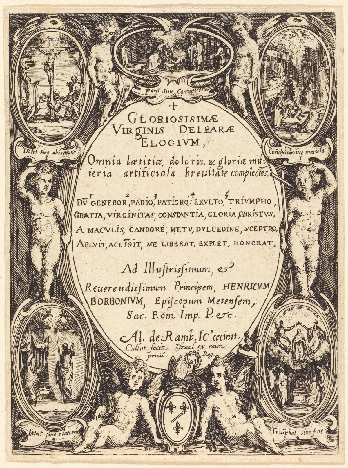 Frontispiece for "Gloriosissimae" by Jacques Callot