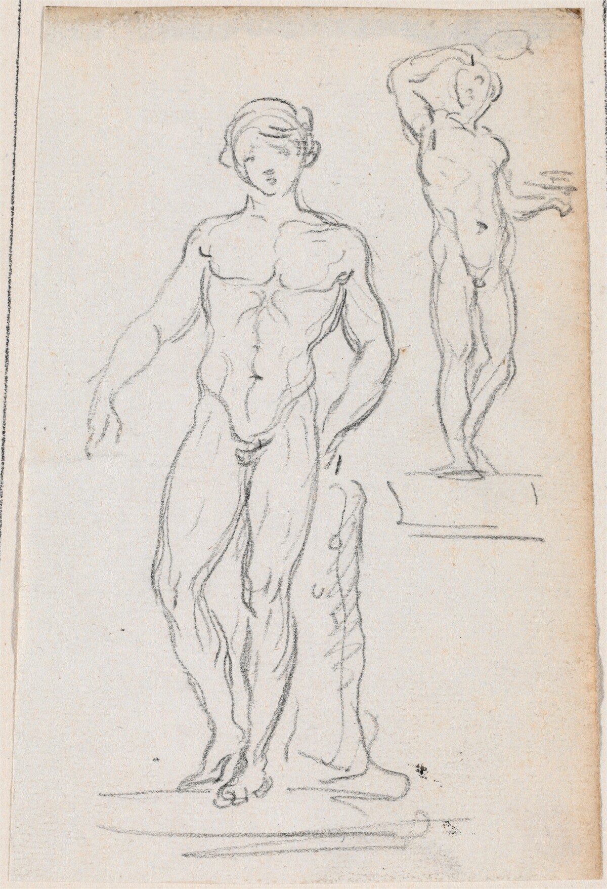 Two Statues of Male Nudes by Hubert Robert