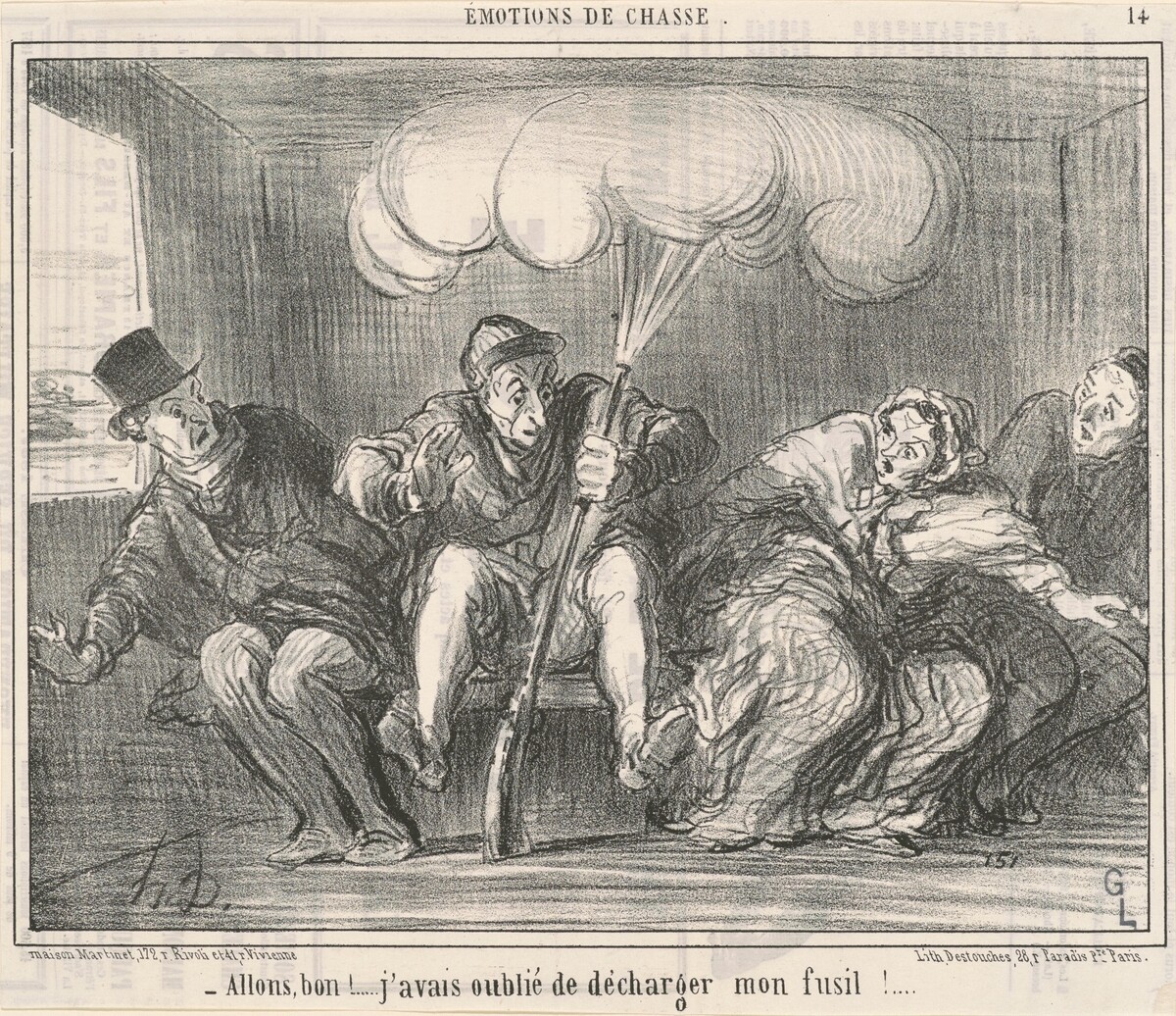 Allons Bon! J'avais oublié de décharger mon fusil! by Honoré Daumier
