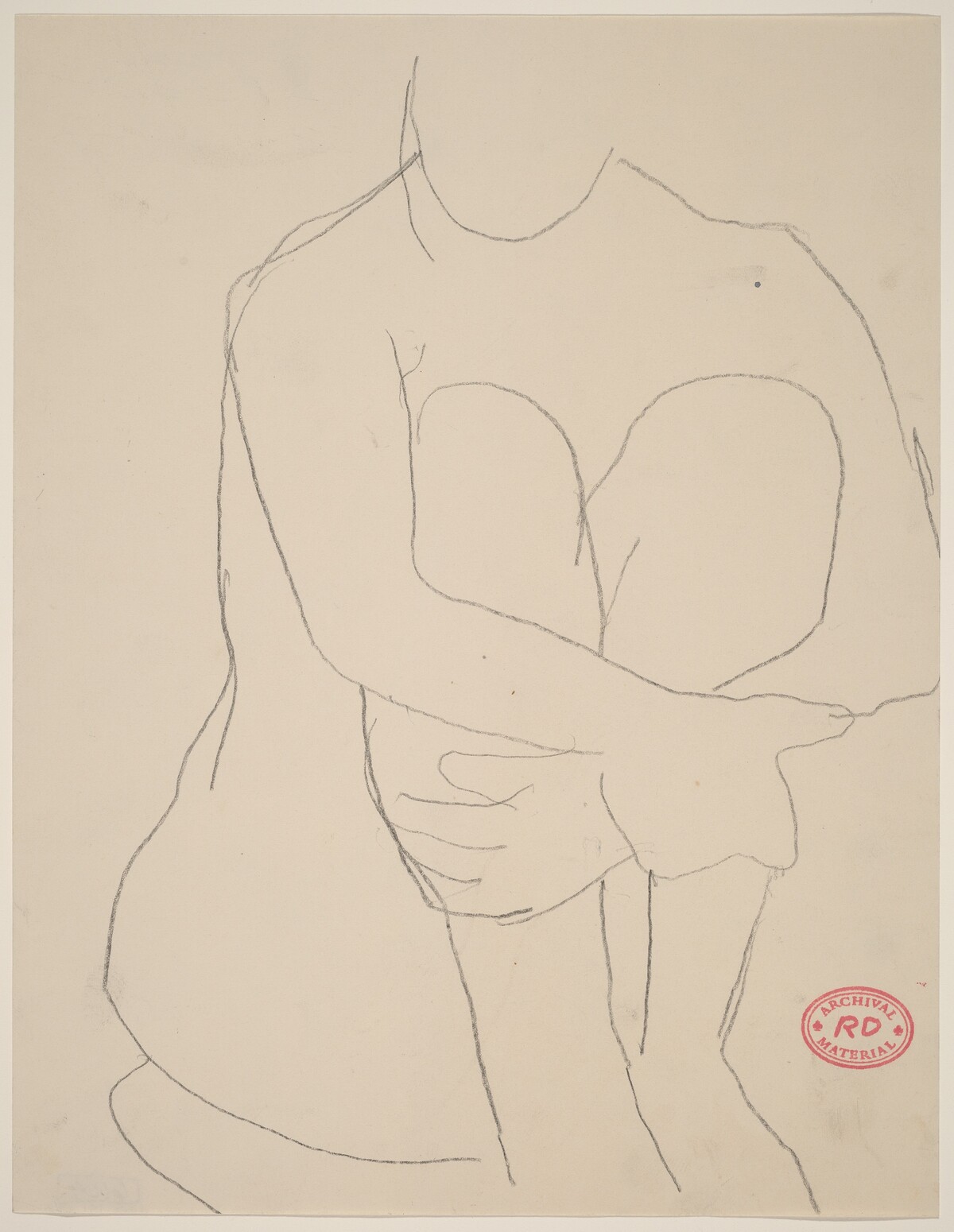 Untitled [seated nude clasping arms around legs] by Richard Diebenkorn