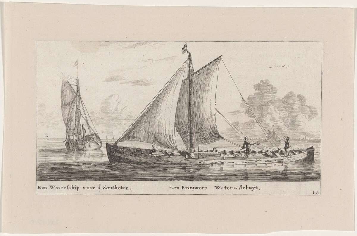 A "Watership" Carrying Water for the Salt Works and Another One Carrying Water for the Breweries by Reinier Nooms, called Zeeman