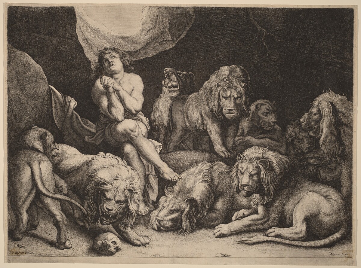 Daniel in the Lions' Den by Willem van der Leeuw after Sir Peter Paul Rubens