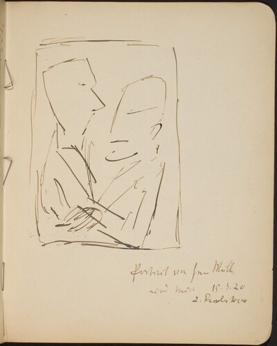 Zwei sich gegenübersitzende Männer, Bezeichnung (Two Men in Profile) [p. 27]