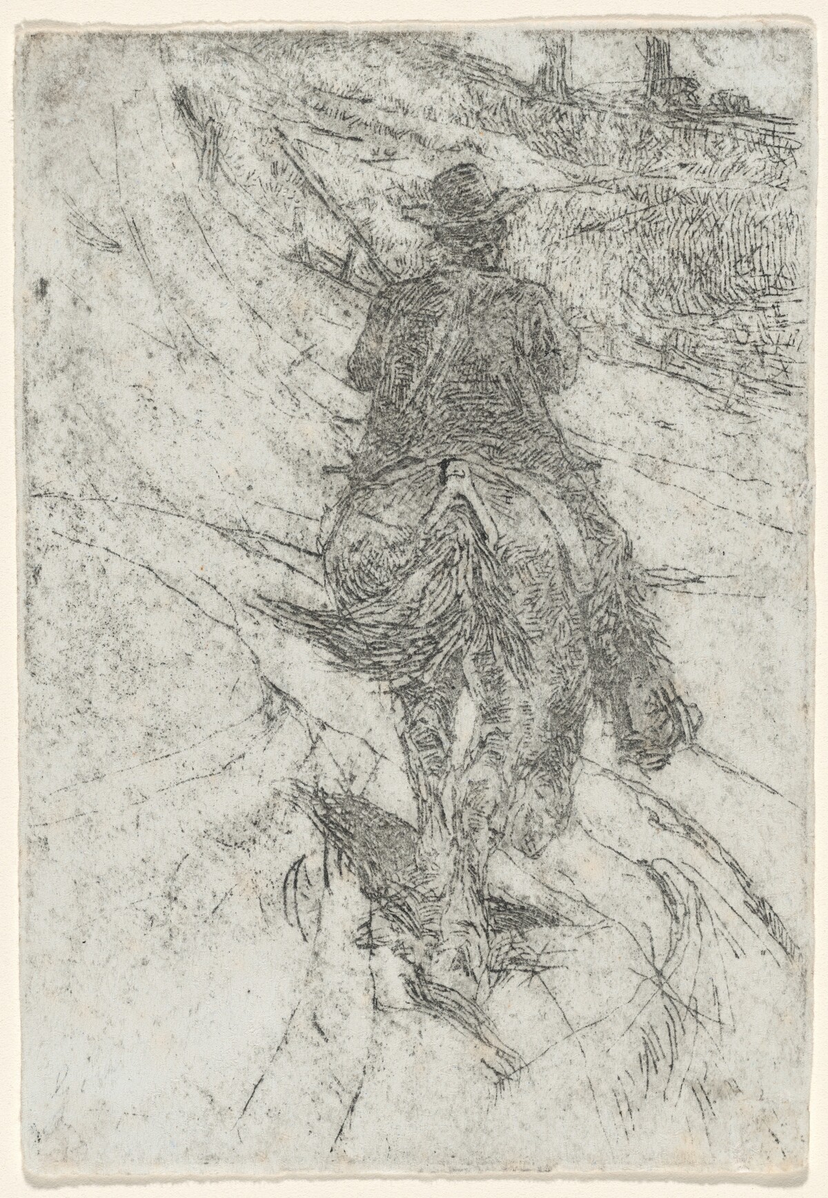 Herdsman on Horseback (Buttero a cavallo) by Giovanni Fattori