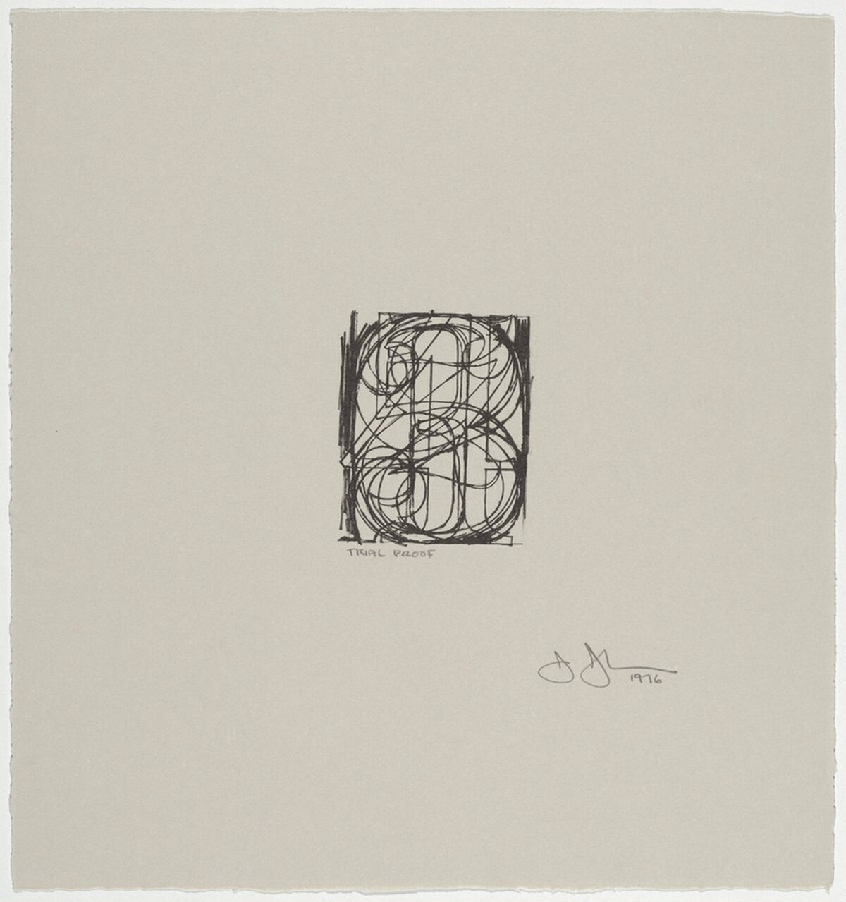 Bookplate for the Friends of the Sarah Lawrence College Library [trial proof] by Jasper Johns