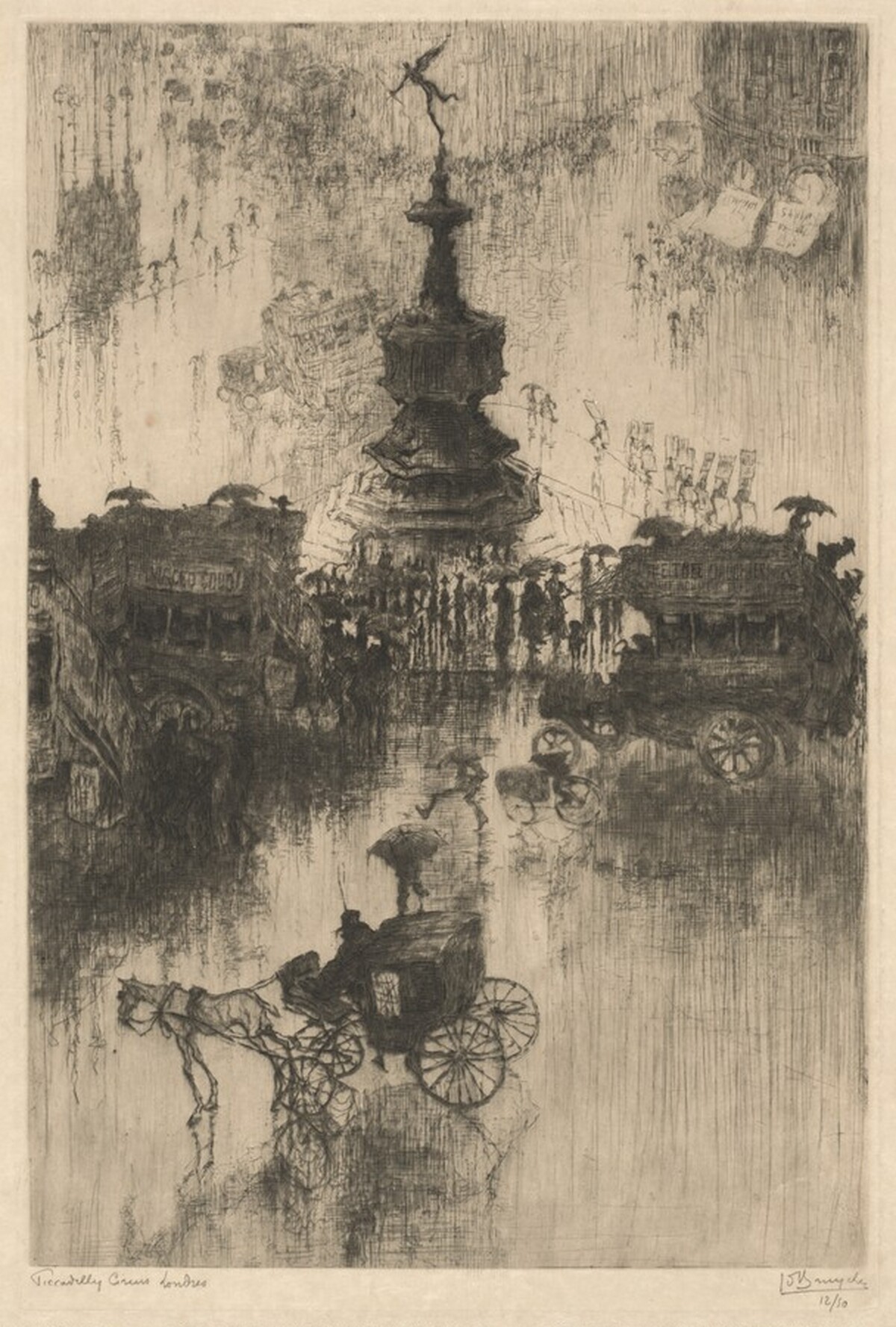 Piccadilly Circus, London [Large Plate] by Jules de Bruycker
