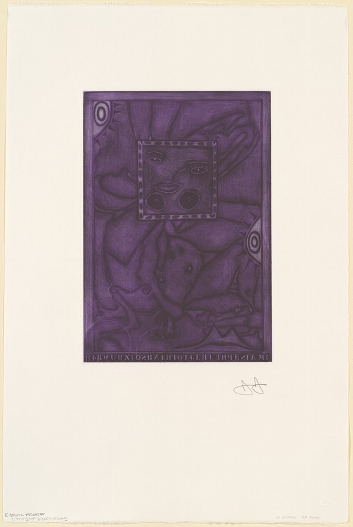 Untitled (Purple Mezzotint) [trial proof K] by Jasper Johns