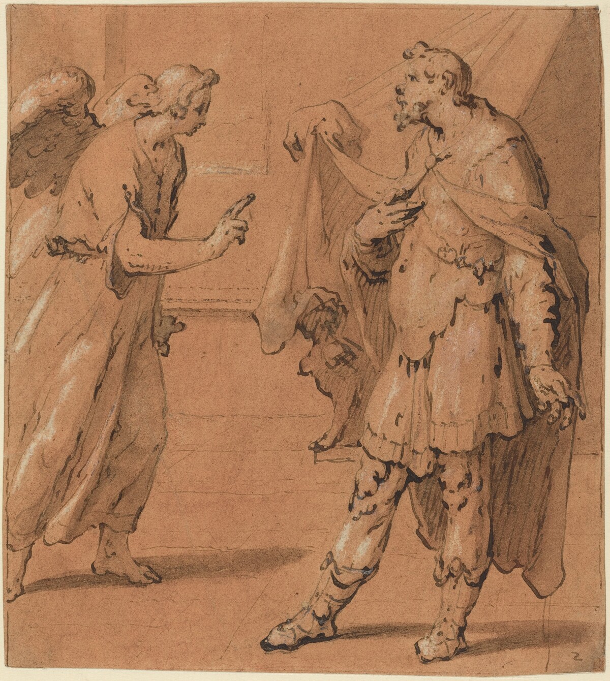 The Angel Appearing to the Centurion Cornelius by attributed to Cornelis Cornelisz van Haarlem