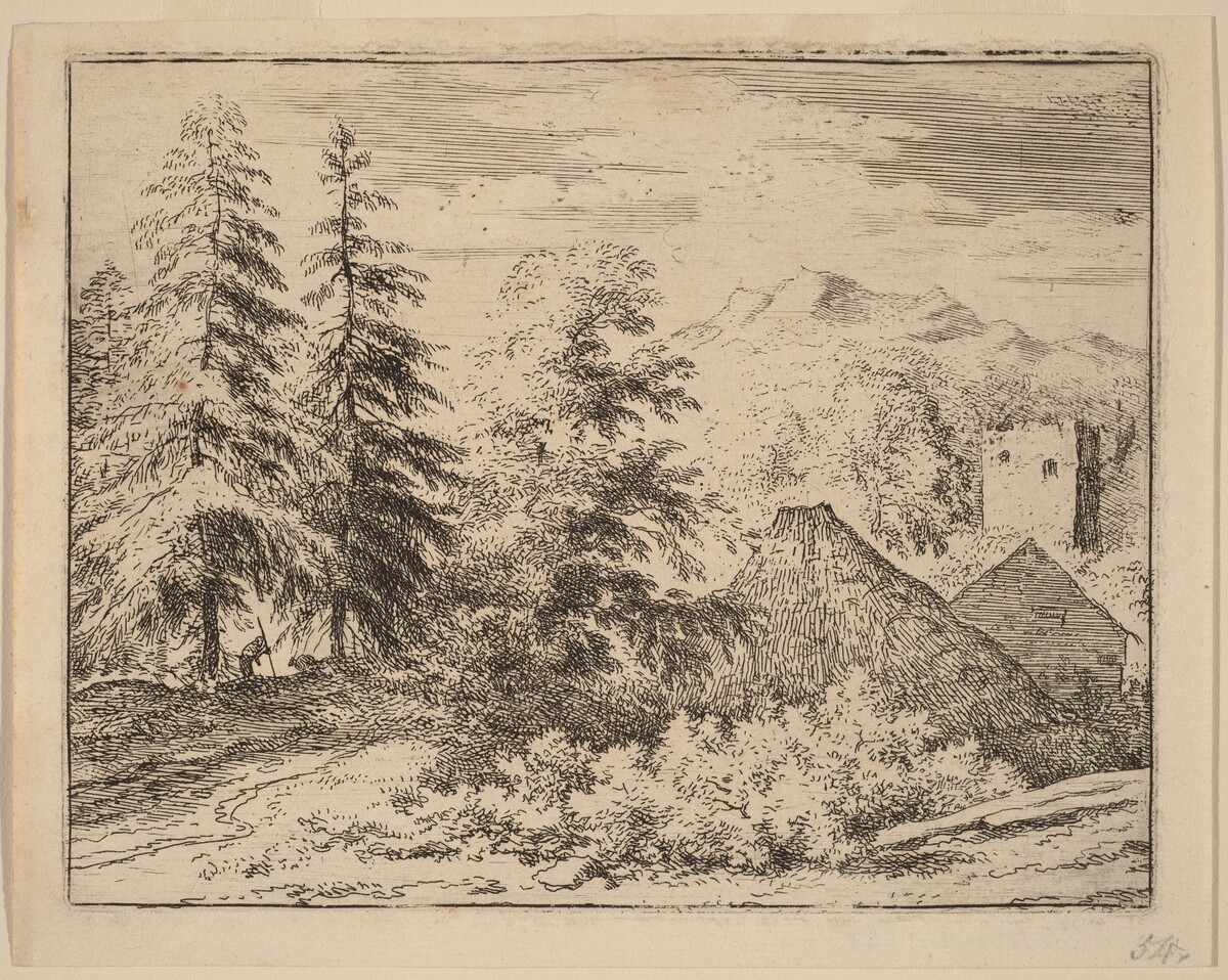 Man between Two Fir Trees by Allart van Everdingen