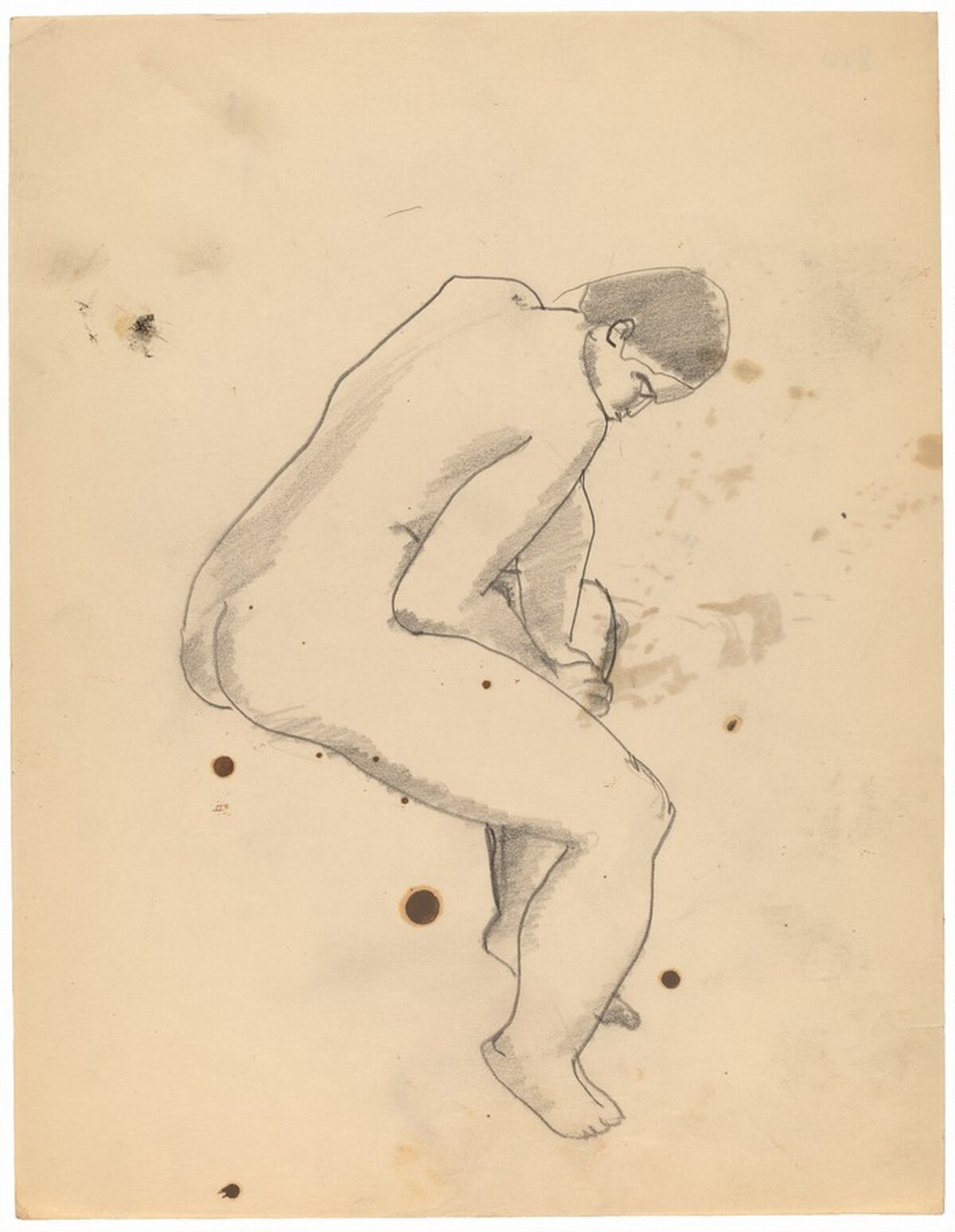 Seated Female Nude Turned to the Right, Leaning Forward by Mark Rothko