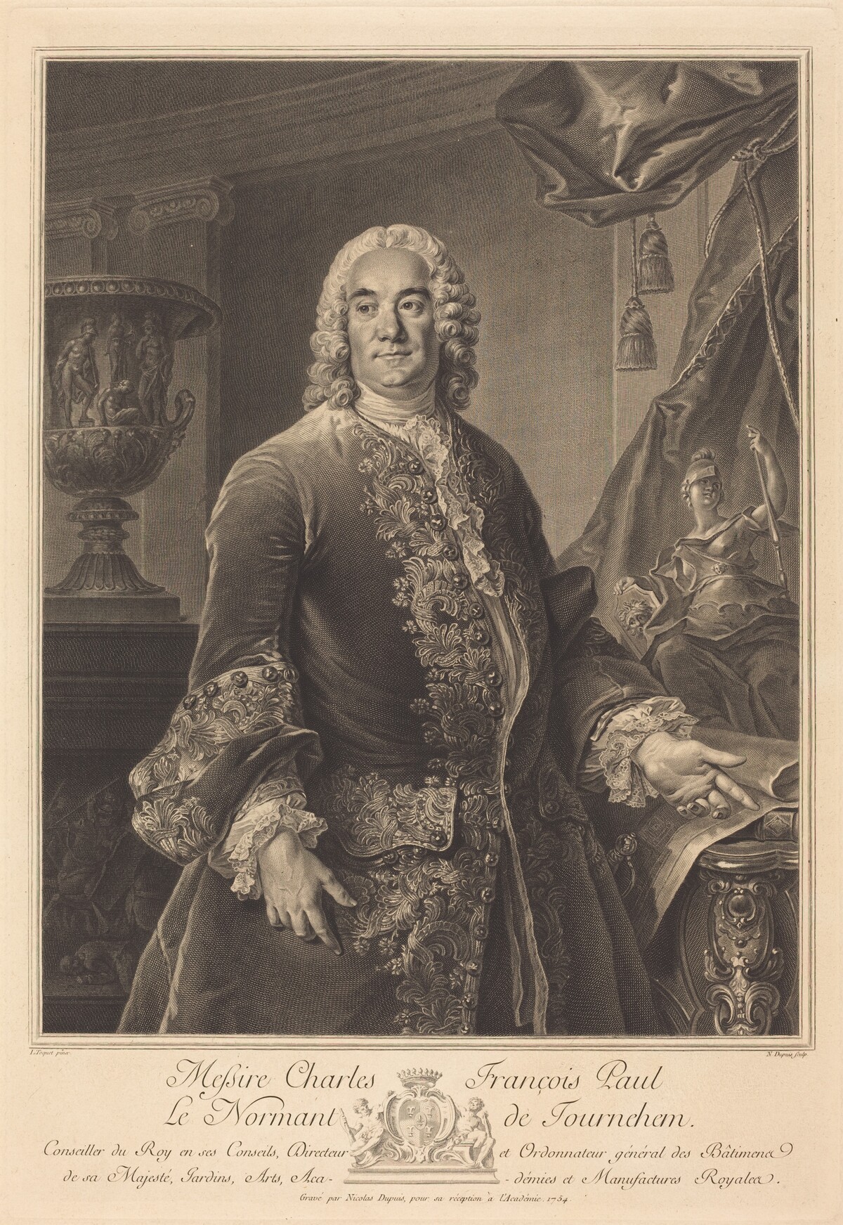 Charles Francois Paul Le Normant de Tournehem by Nicolas-Gabriel Dupuis after Louis Tocqué