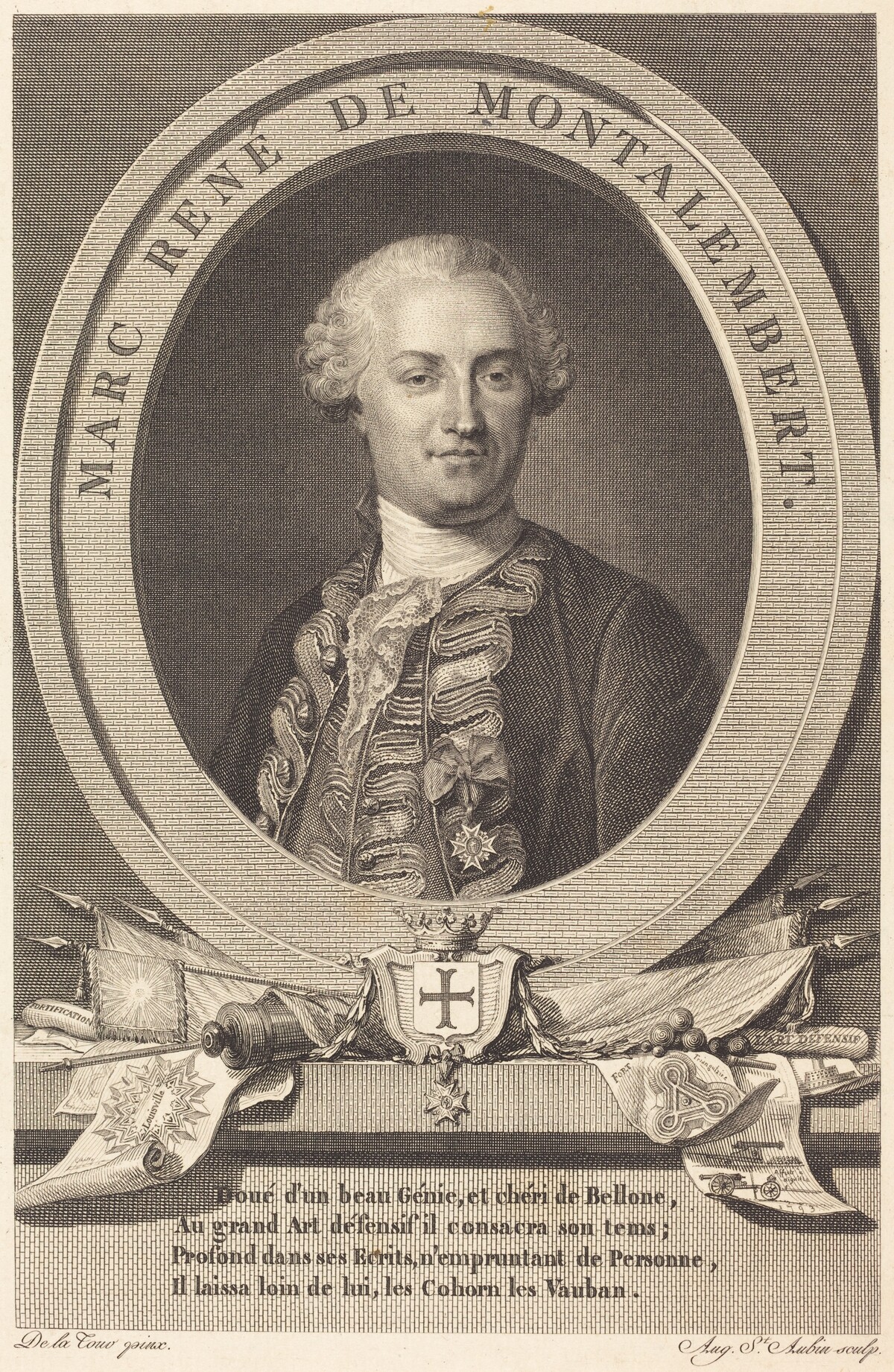 Marc Rene de Montalembert by Augustin de Saint-Aubin after Maurice-Quentin de La Tour
