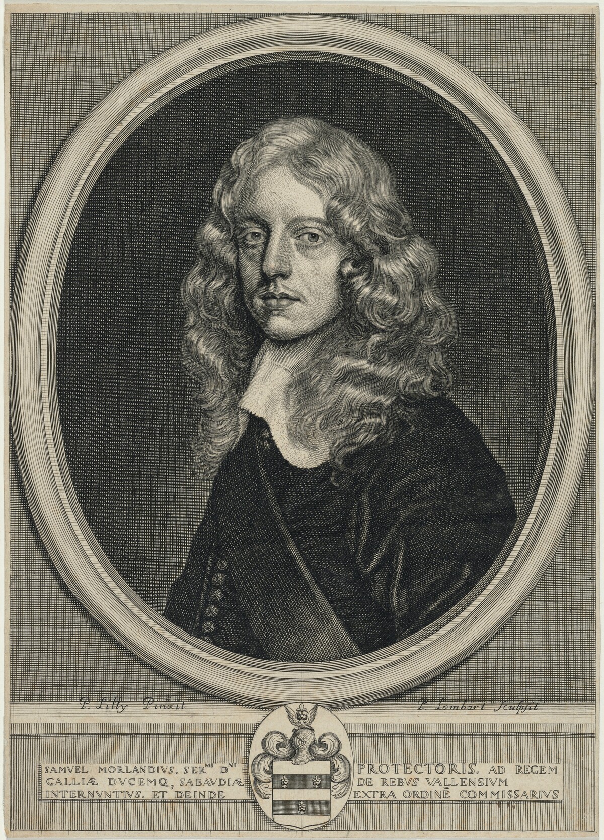 Sir Samuel Morland, Diplomatist and Inventor by Pierre Lombard after Sir Peter Lely