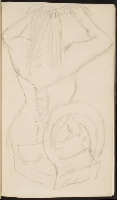 sich kämmende Frau in Wäsche (Woman in a Corset Combing Her Hair) [p. 55]