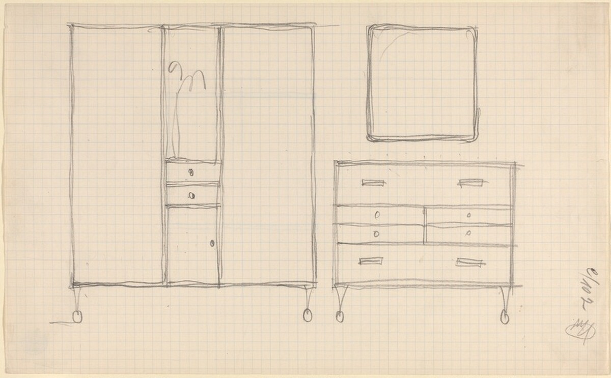 Two Bureaus and a Mirror by Josef Hoffmann