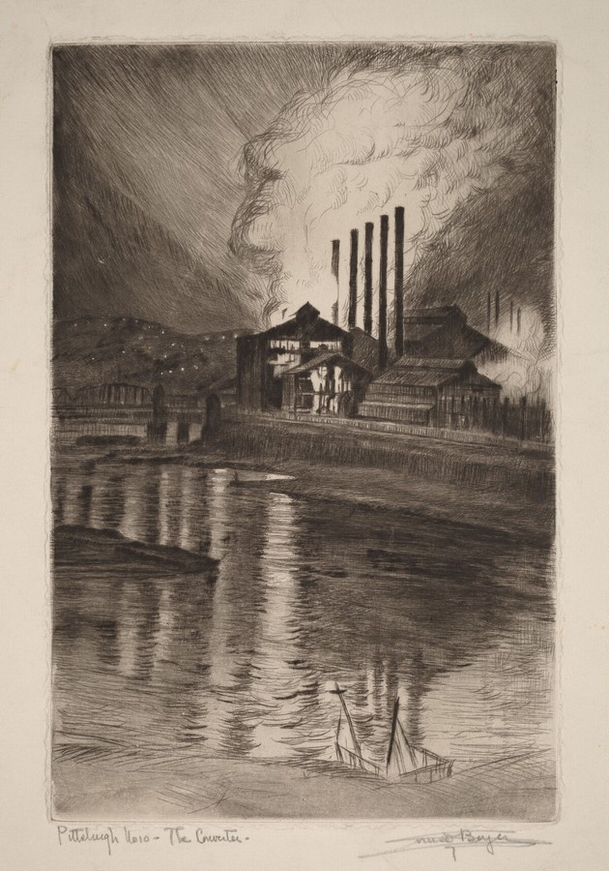Pittsburgh - The Converter at Night by Louise Boyer