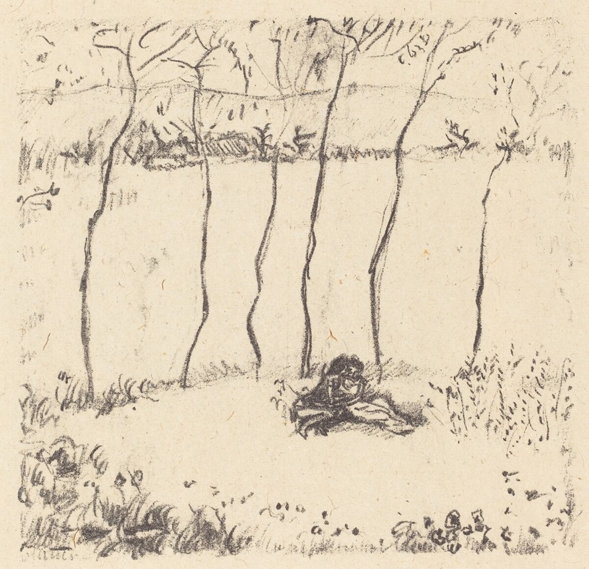 Lovers with Poplar Trees by Pierre Bonnard