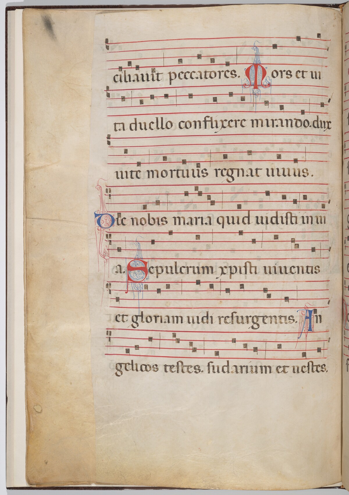 Leaf 6 from an antiphonal fragment (verso) by Italian 13th Century