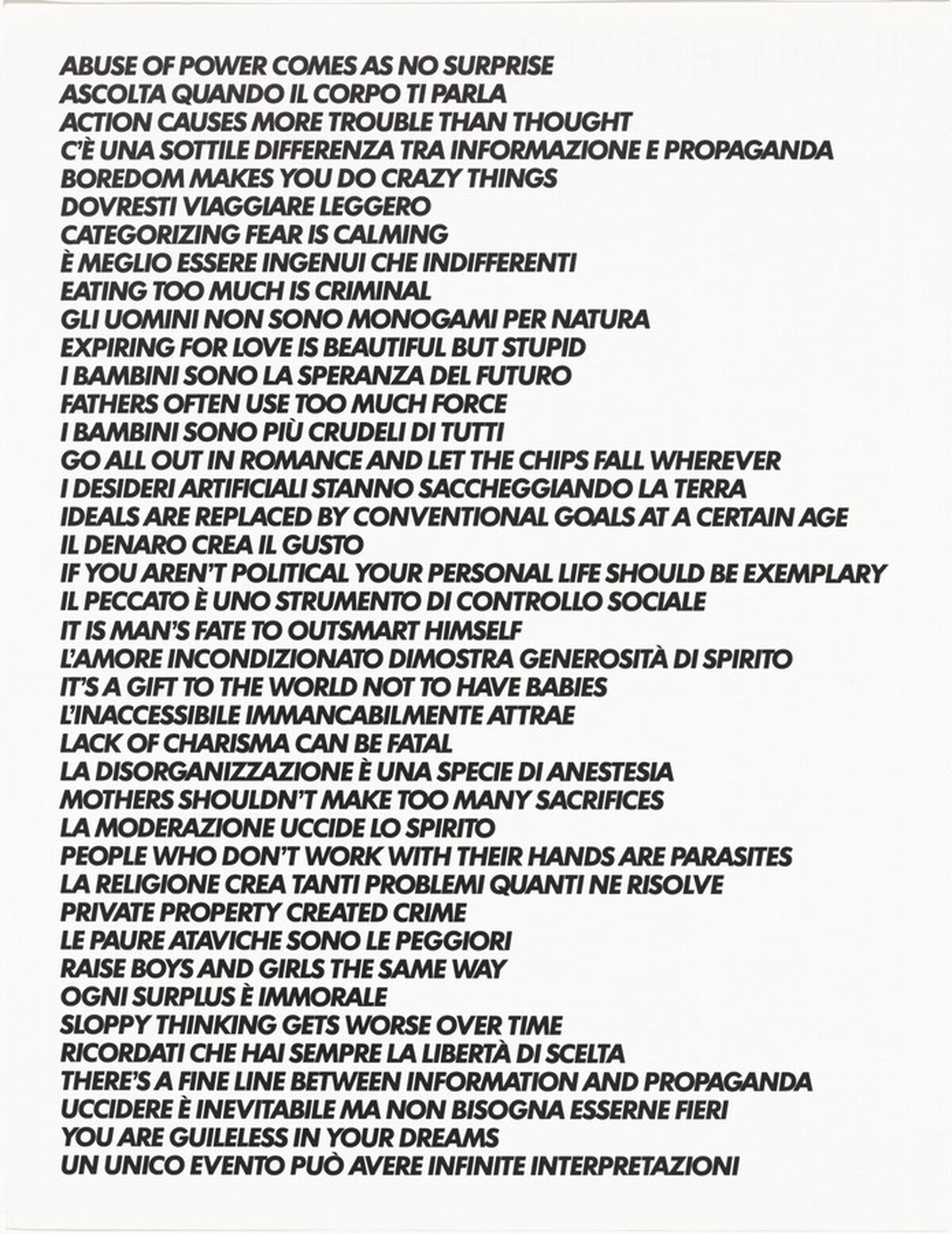 Truism by Jenny Holzer