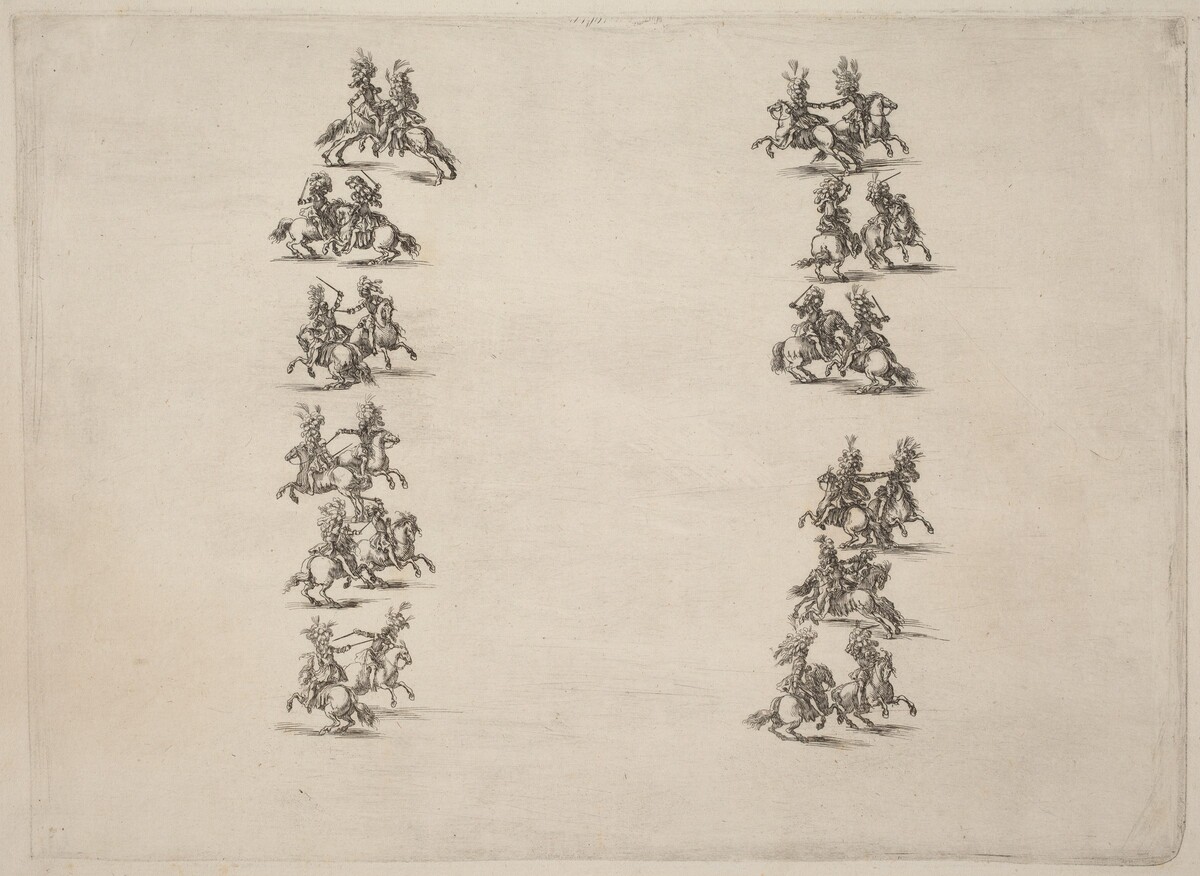 Cavaliers Fighting in Two Columns by Stefano Della Bella