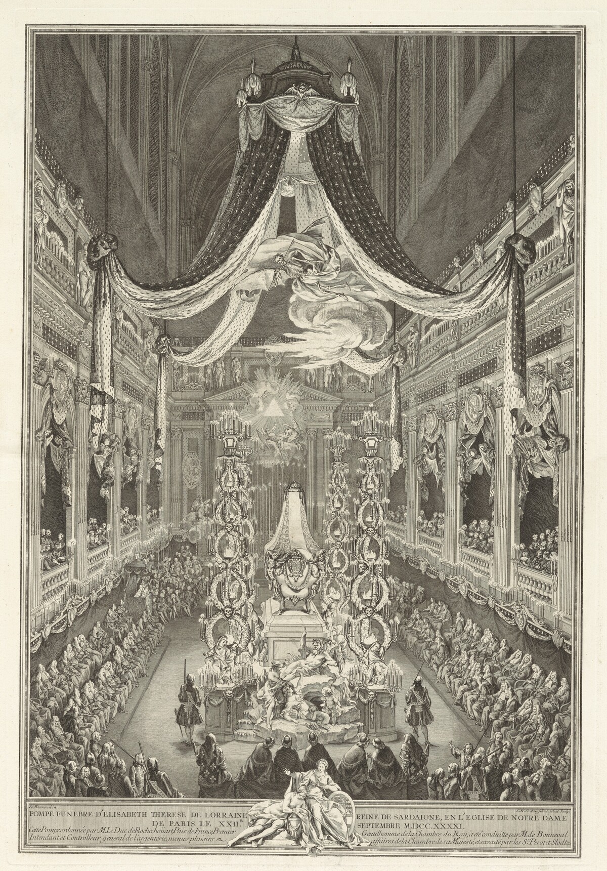Pompe funèbre d'Élisabeth Therèse de Lorraine by Charles-Nicolas Cochin II