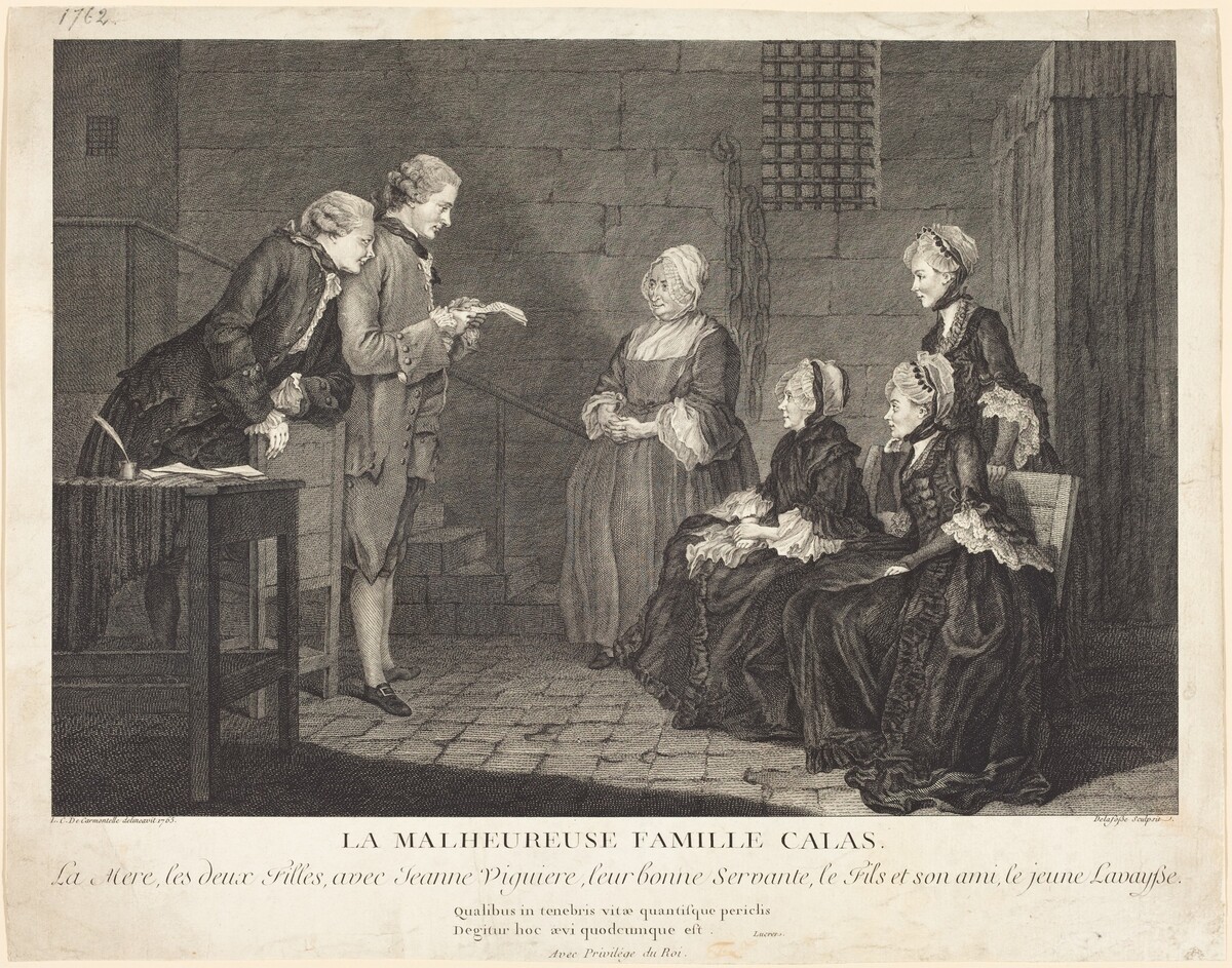 La malheureuse famille Calas  (The Unfortunate Calas Family) by Jean-Baptiste Delafosse, after Louis de Carrogis, called Carmontelle
