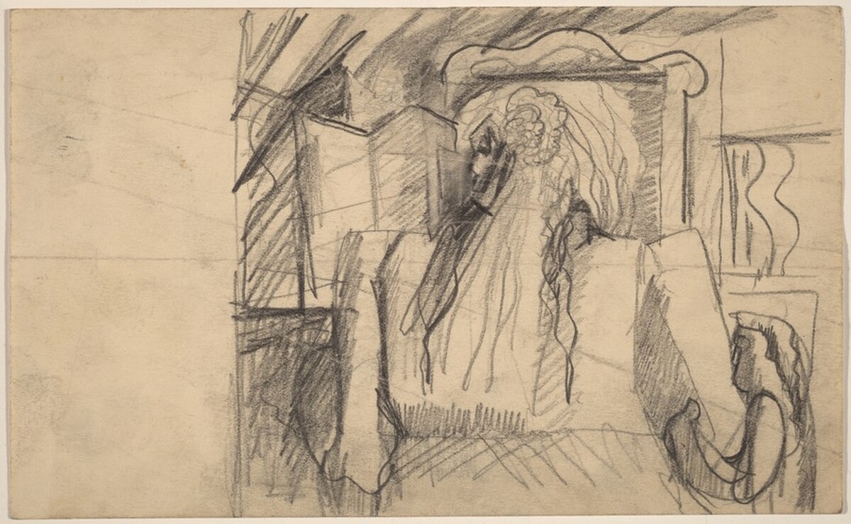 Woman with Long Hair Seen from the Back, Folding Screen to the Left by Mark Rothko