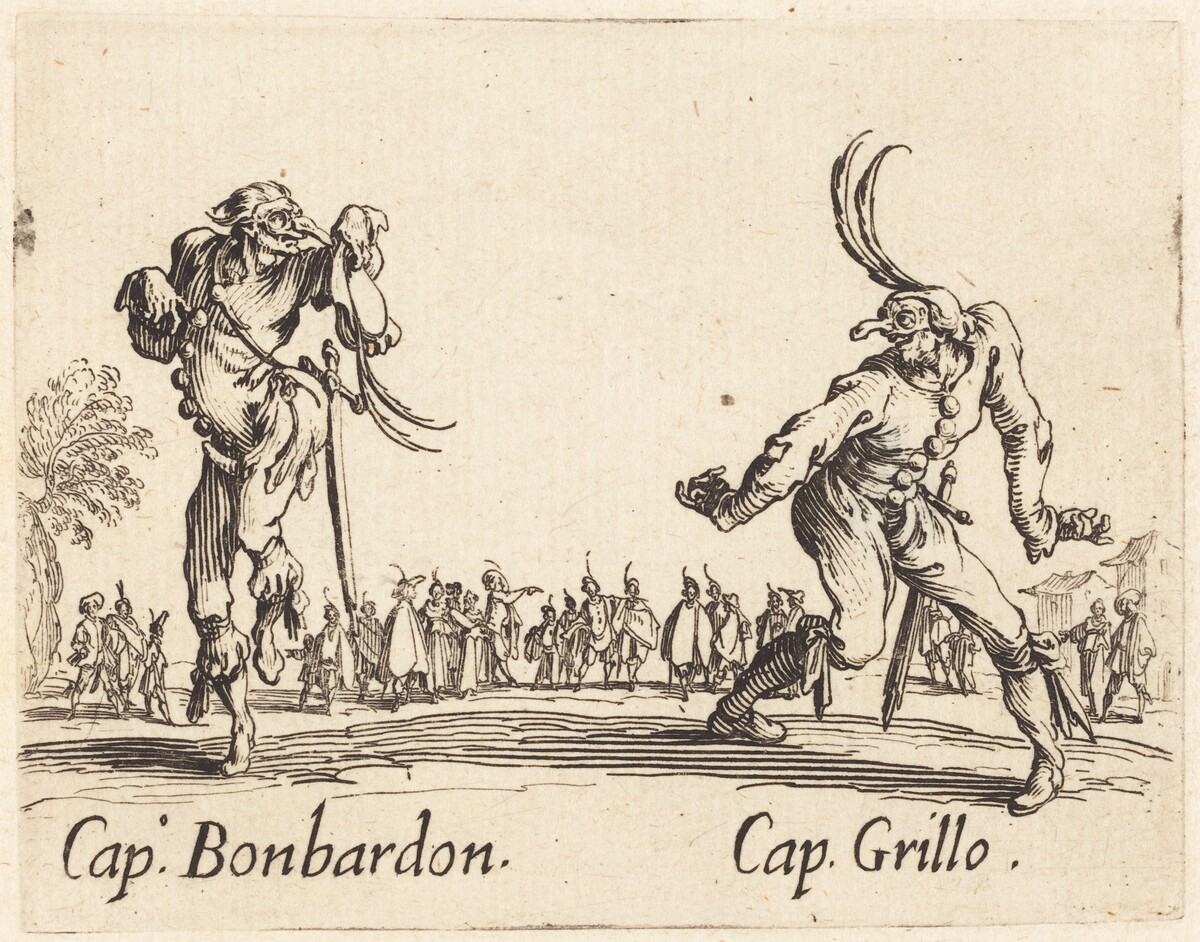 Cap. Bonbardon and Cap. Grillo by Jacques Callot