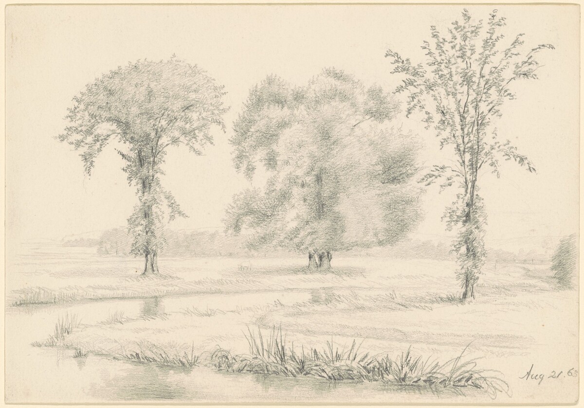 Landscape with Three Trees by James Wells Champney