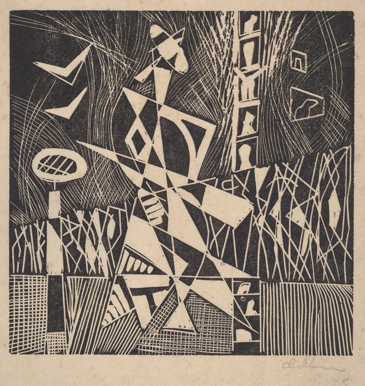 Untitled (Figure Strolling) by Irving G. Lehman