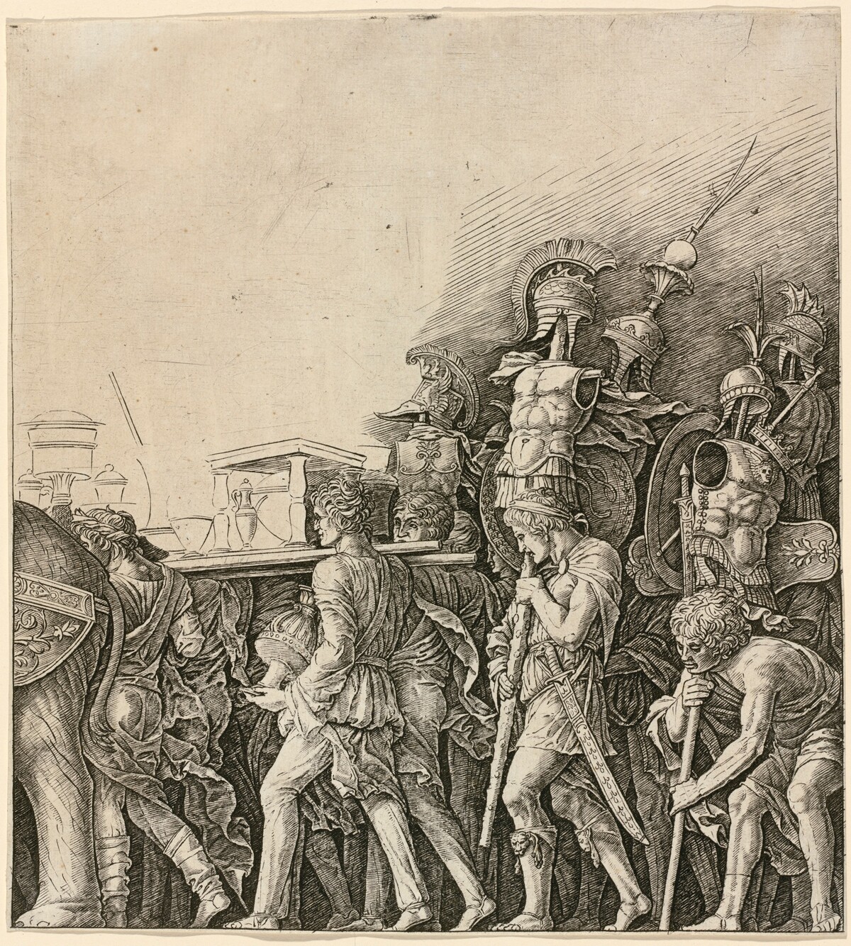 The Triumph of Caesar: Soldiers Carrying Trophies by Workshop of Andrea Mantegna
