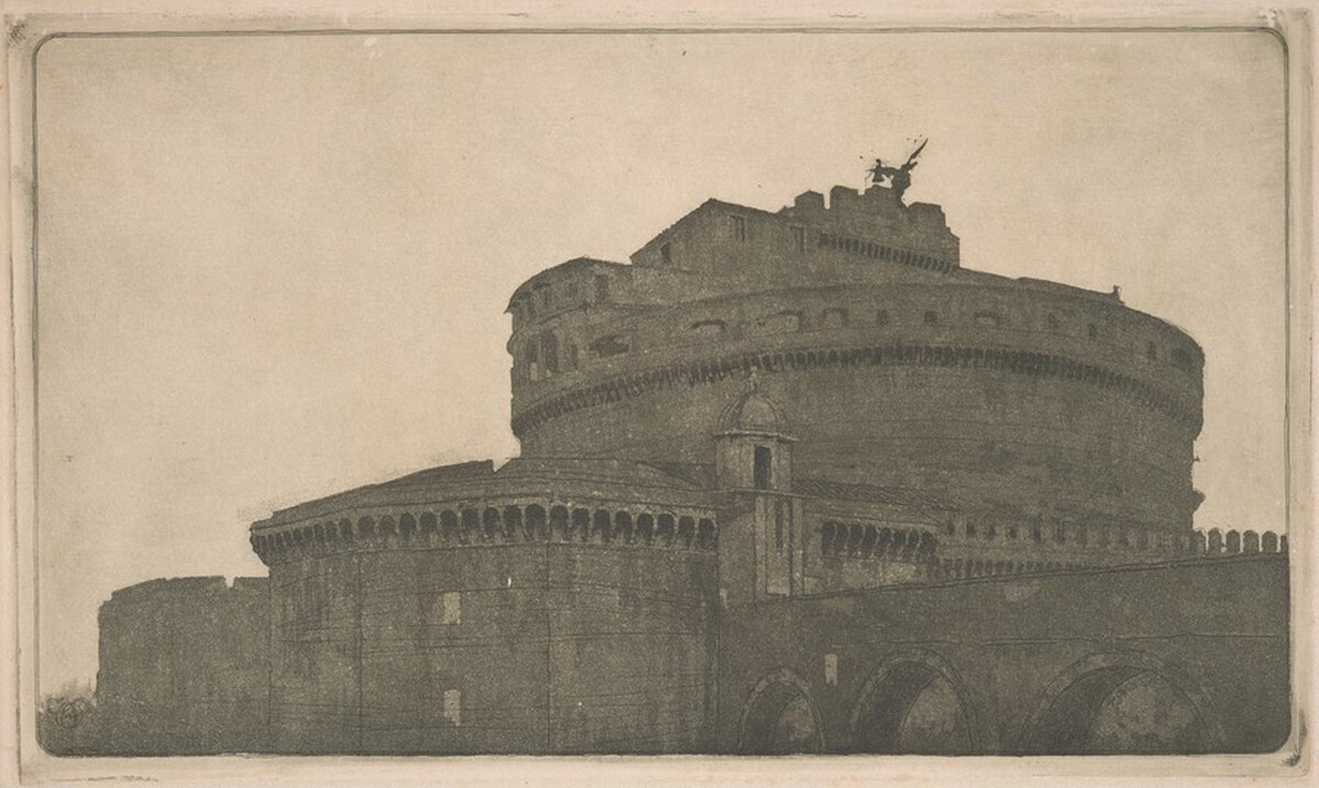 Castel Sant' Angelo with a Stormy Sky by Carlo Alberto Petrucci