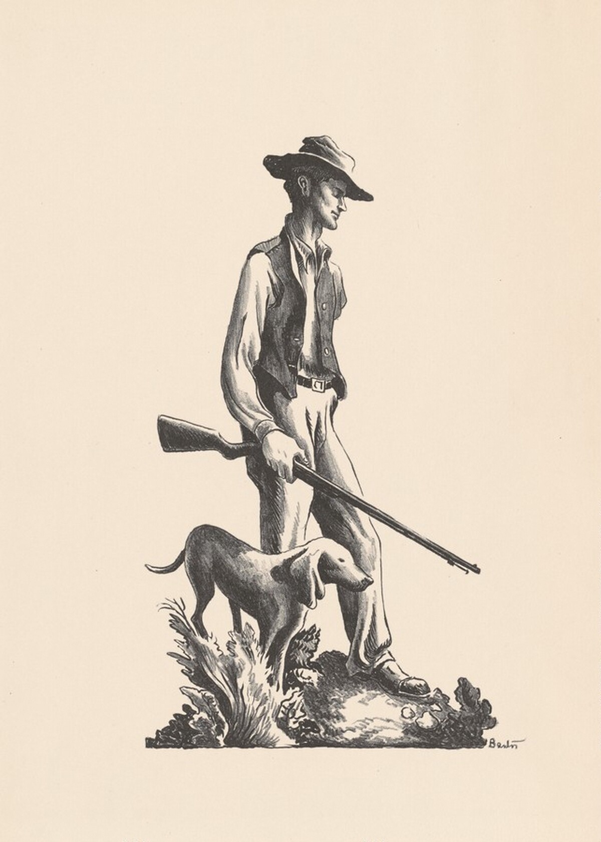 Ben Ragan and Trouble by Thomas Hart Benton