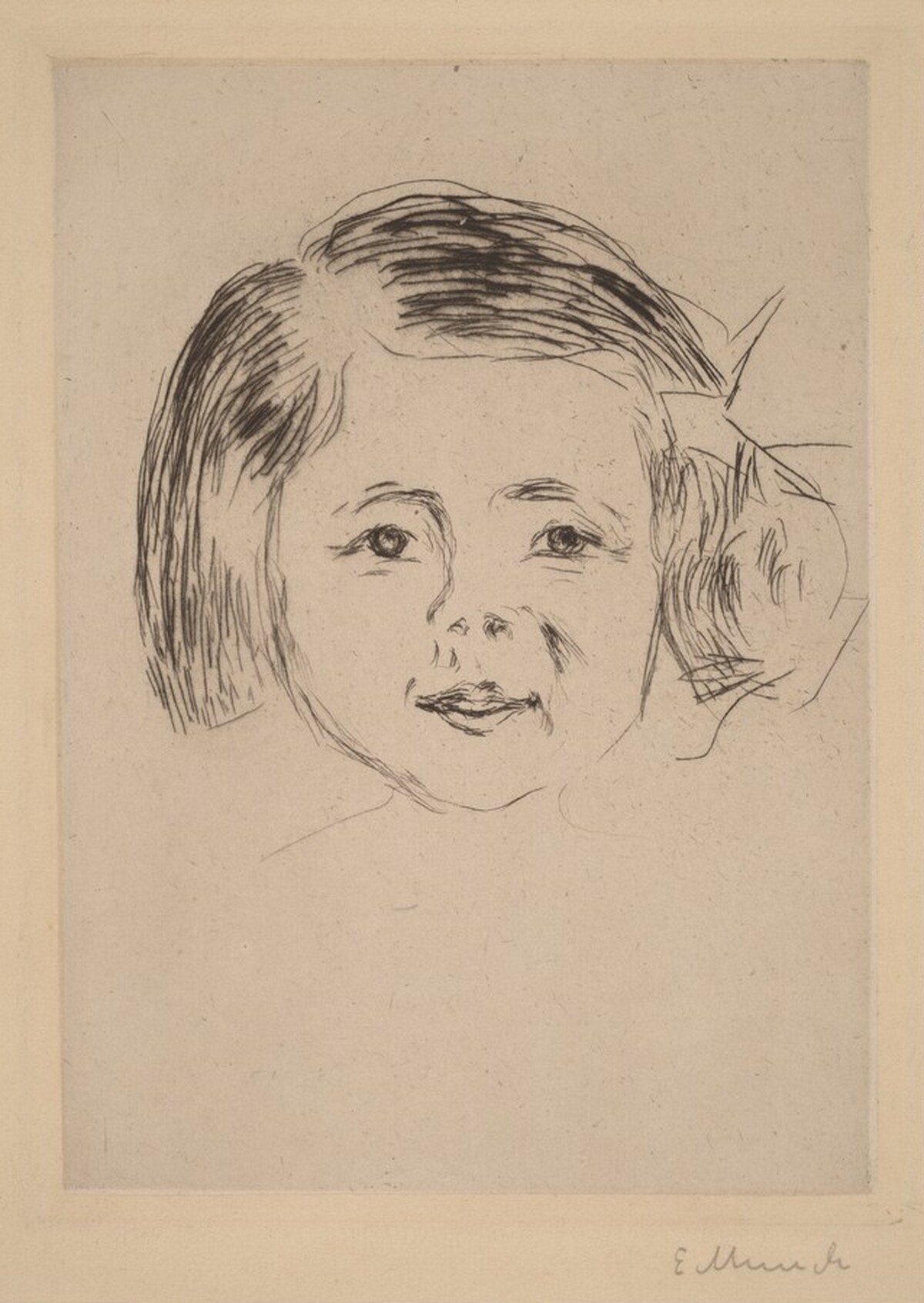 Head of a Girl (Kinderkopf) by Edvard Munch