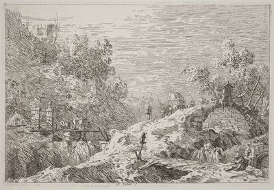 Mountain Landscape with Five Bridges [lower right]