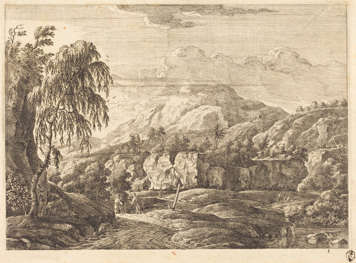 Landscape with Cross and Figures by Georg Eisenmann
