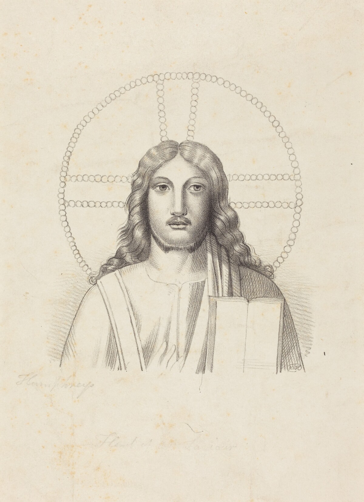 Head of Our Savior, from Arringhi's "Roma Subterranea" by Henry Noel Humphreys after John Flaxman